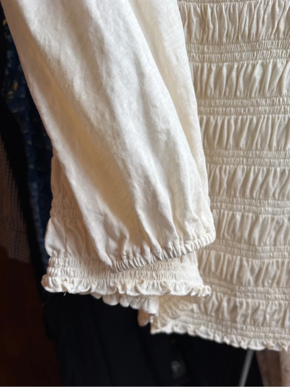 EUC Madewell Smocked Boatneck Top | Vintage Ivory, 100% Cotton, Women’s Plus XXL
